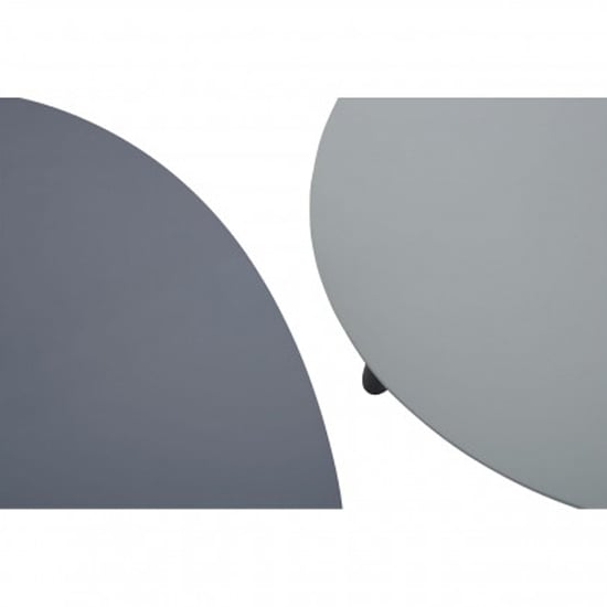 Nusakan Triangular High Gloss Nest Of 2 Tables In Grey