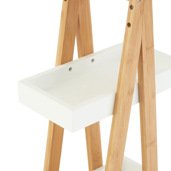 Nusakan Wooden 3 Tier A Frame Shelving Unit In White And Natural_4
