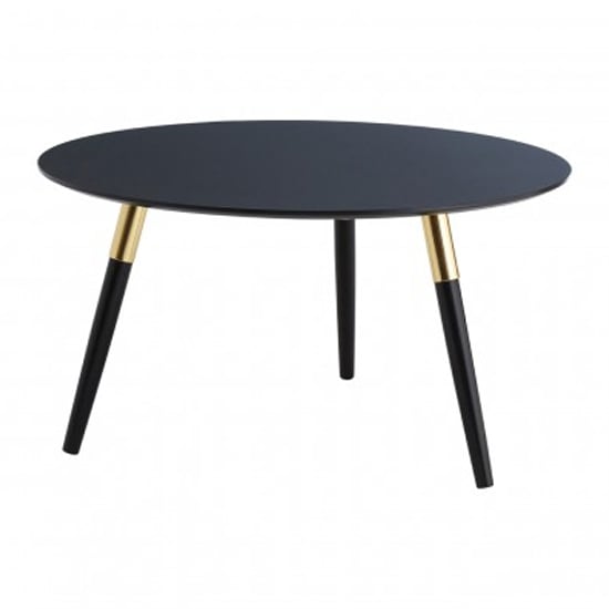 Nusakan Wooden Coffee Table In Black And Gold