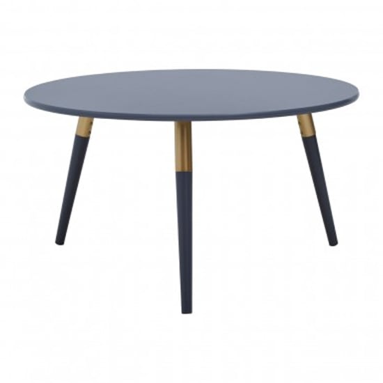 Nusakan Wooden Coffee Table In Dark Grey And Gold