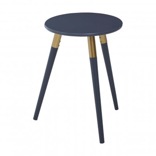 Read more about Nusakan wooden side table in dark grey and gold