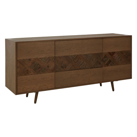 Nushagak Wooden Sideboard With 2 Doors And 3 Drawers In Brown