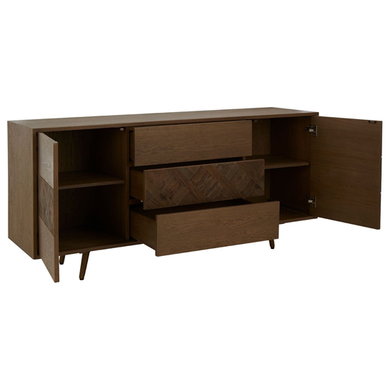Nushagak Wooden Sideboard With 2 Doors And 3 Drawers In Brown_4