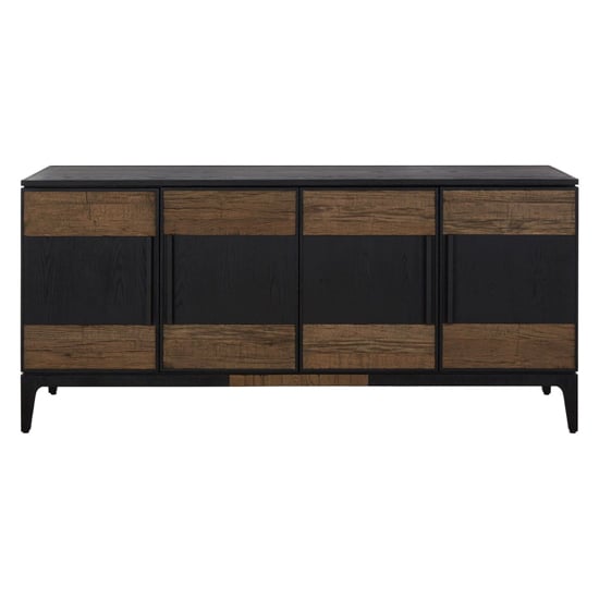 Nushagak Wooden Sideboard With 4 Doors In Brown And Black