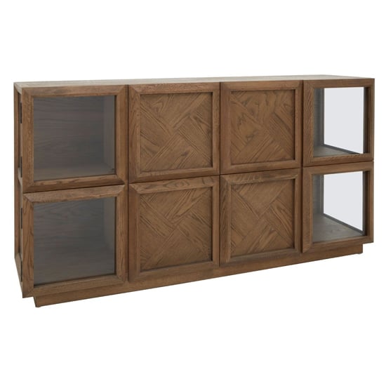 Nushagak Wooden Sideboard With 8 Framed Doors In Brown_2