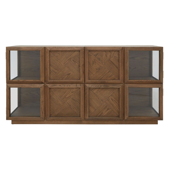 Nushagak Wooden Sideboard With 8 Framed Doors In Brown_4
