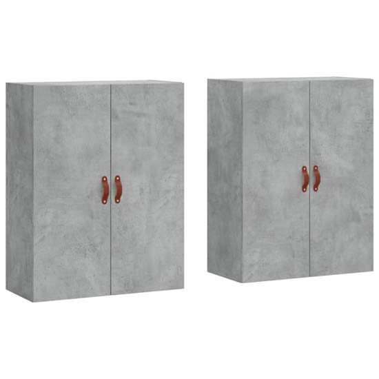 Nuuk Wooden Sideboard Wall Mounted With 4 Doors In Concrete Effect