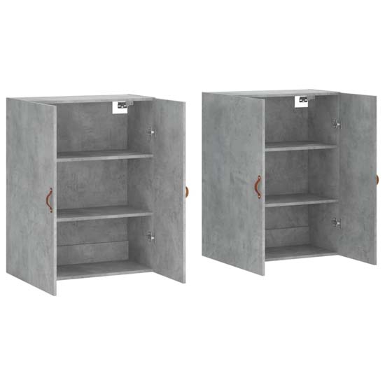 Nuuk Wooden Sideboard Wall Mounted With 4 Doors In Concrete Effect