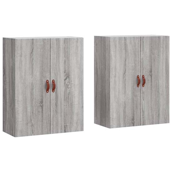 Nuuk Wooden Sideboard Wall Mounted With 4 Doors In Grey Sonoma Oak