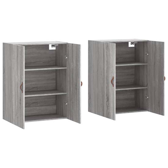 Nuuk Wooden Sideboard Wall Mounted With 4 Doors In Grey Sonoma Oak