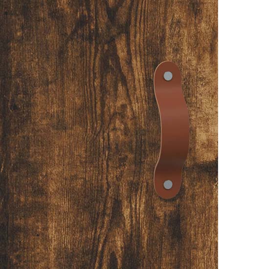 Nuuk Wooden Sideboard Wall Mounted With 4 Doors In Smoked Oak