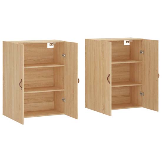Nuuk Wooden Sideboard Wall Mounted With 4 Doors In Sonoma Oak