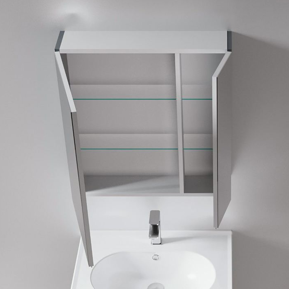 Nuvola 600mm Wooden Bathroom Mirror Cabinet in Anthracite