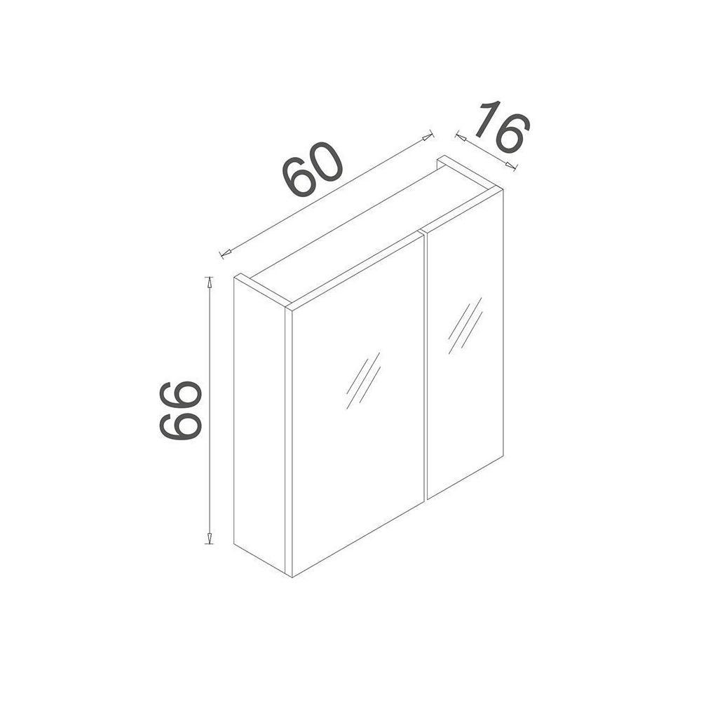 Nuvola 600mm Wooden Bathroom Mirror Cabinet in Cashmere