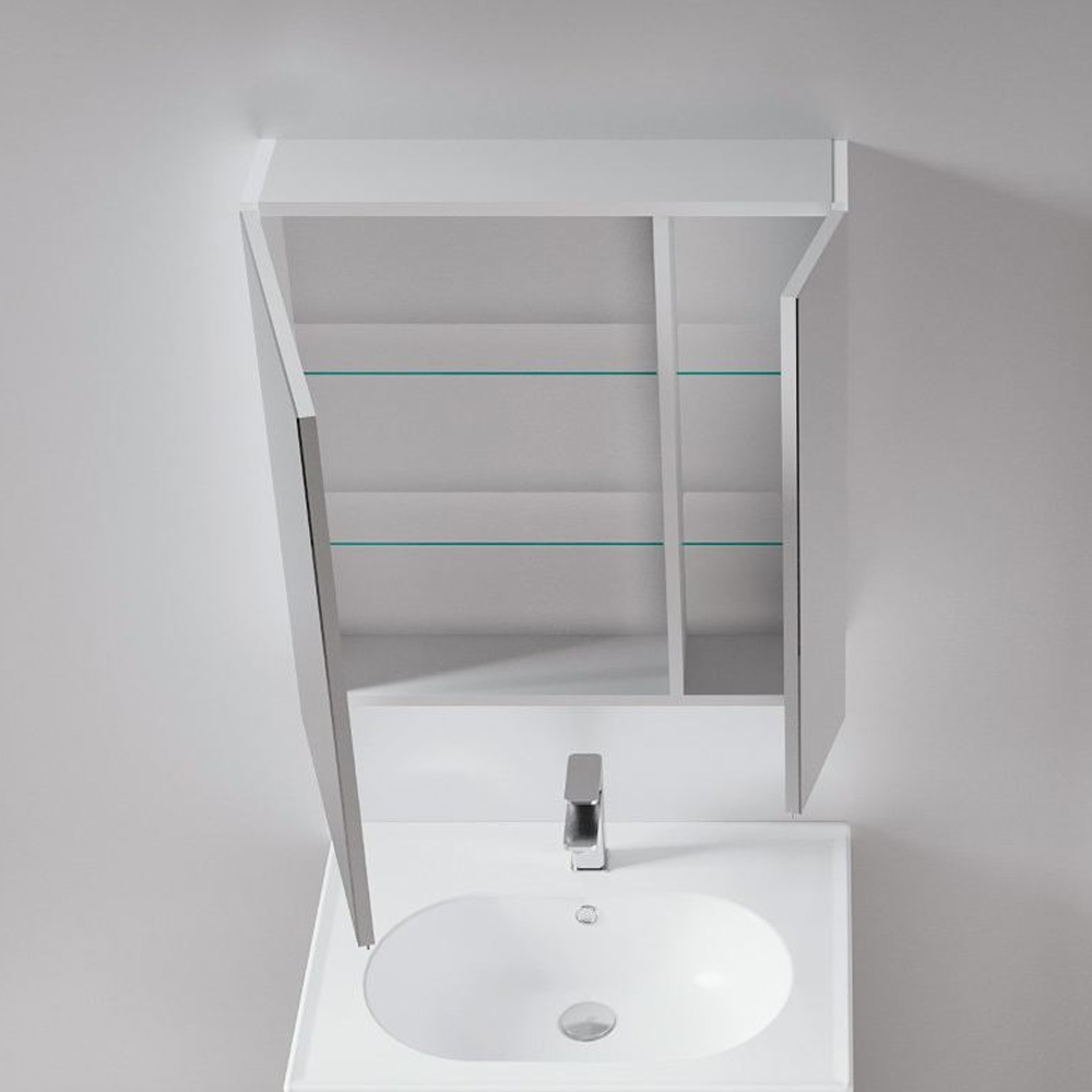 Nuvola 600mm Wooden Bathroom Mirror Cabinet in White