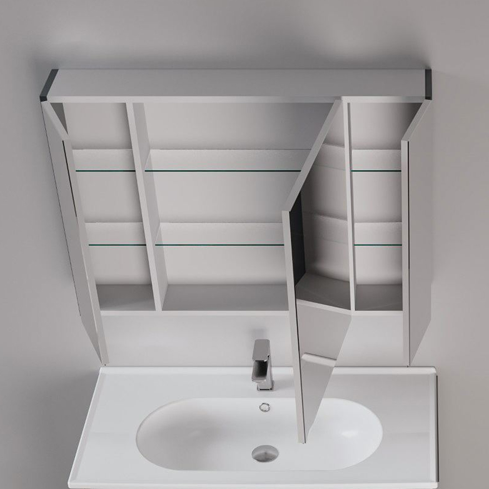 Nuvola 970mm Wooden Bathroom Mirror Cabinet in Anthracite