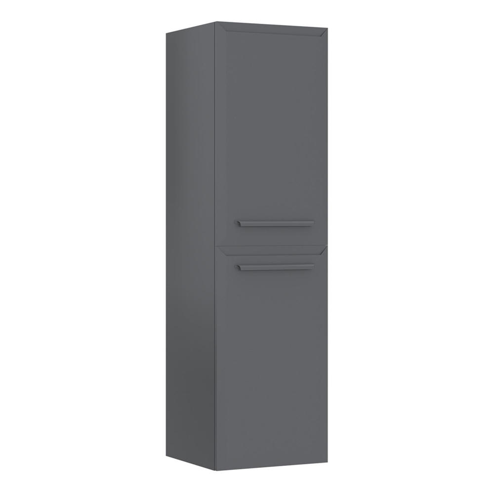 Nuvola Tall Wooden Bathroom Cabinet with 2 Doors in Grey