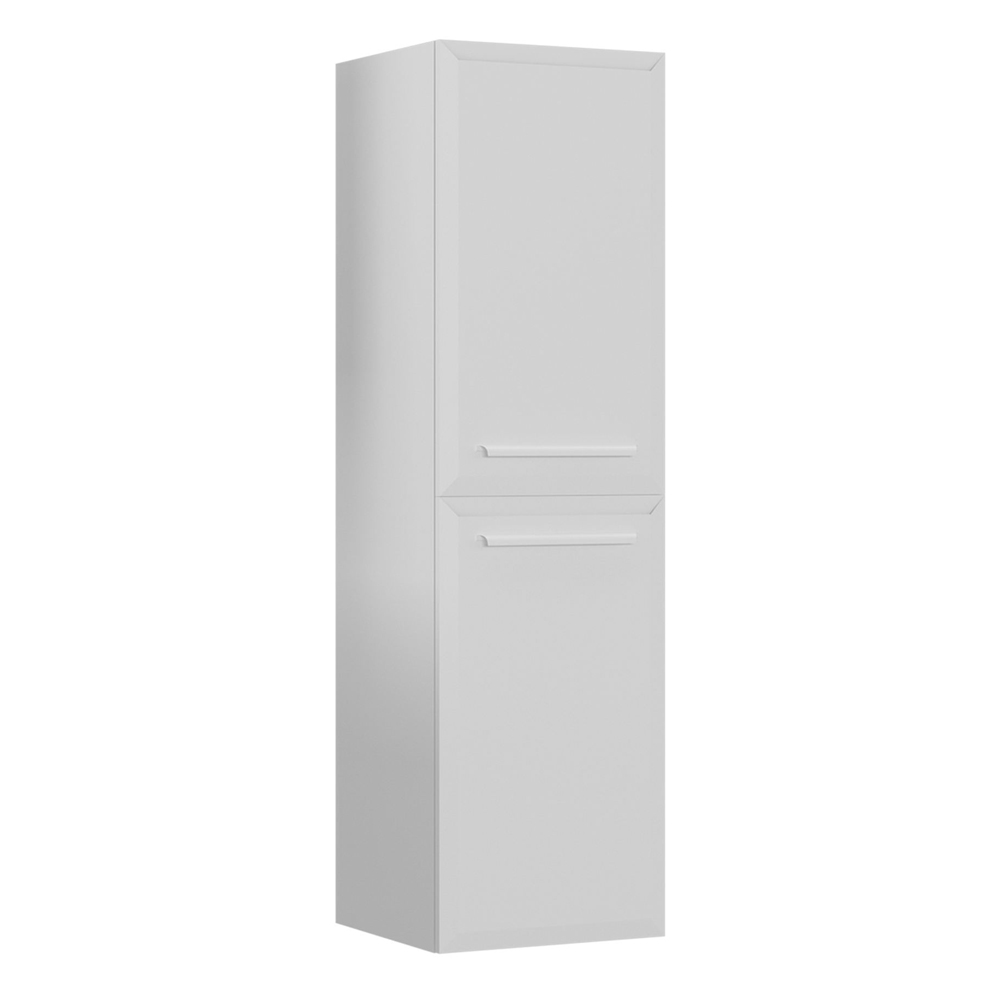 Nuvola Tall Wooden Bathroom Cabinet with 2 Doors in White