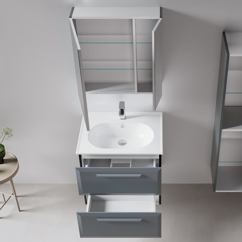 Nuvola Wooden Bathroom Furniture Set in Anthracite