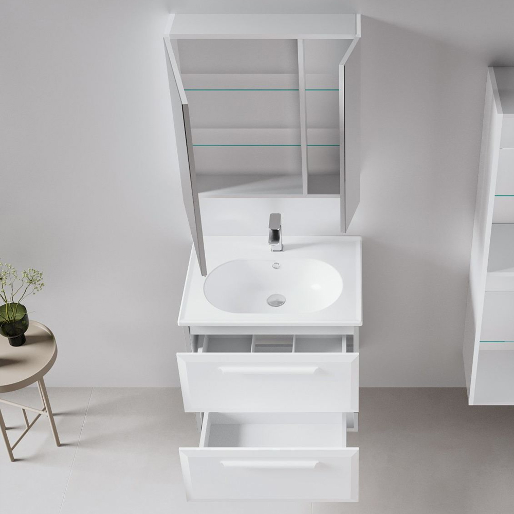 Nuvola Wooden Bathroom Furniture Set in White