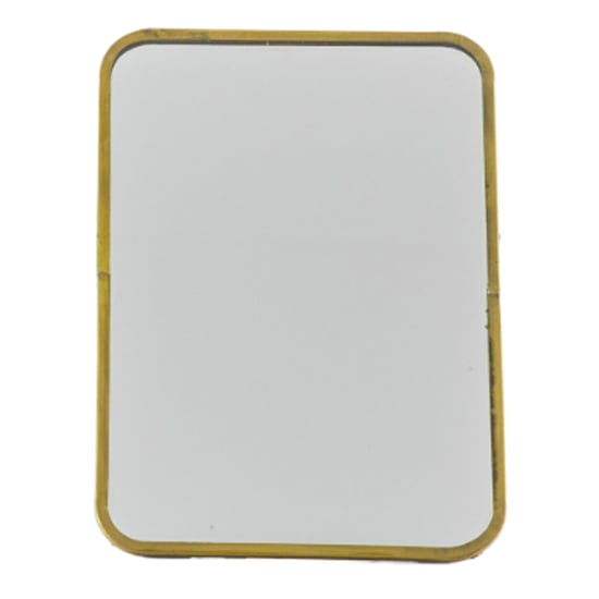 Photo of Nyla small dressing mirror with stand in antique brass frame