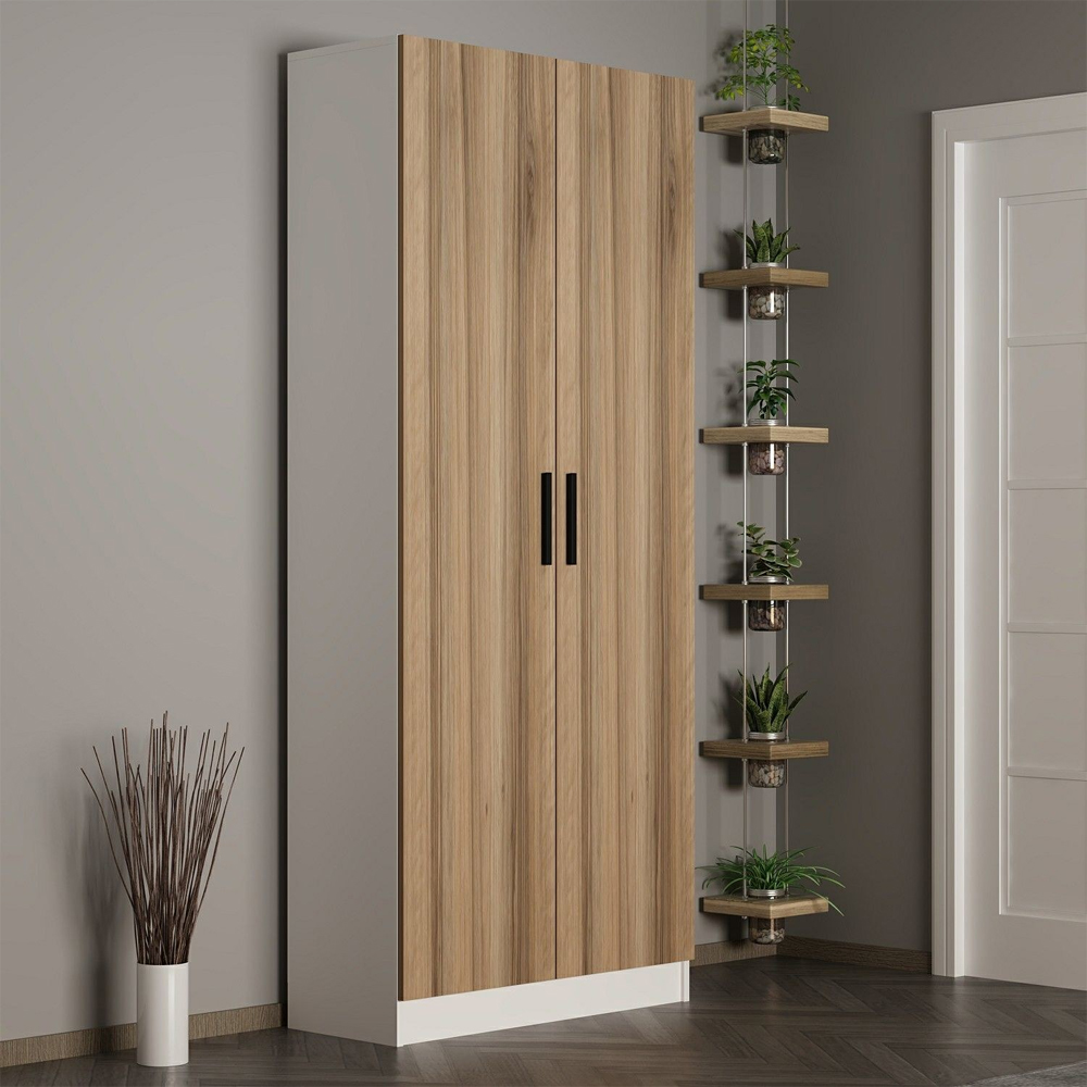 Nylor Wooden Hallway Storage Furniture with 2 Doors in Walnut