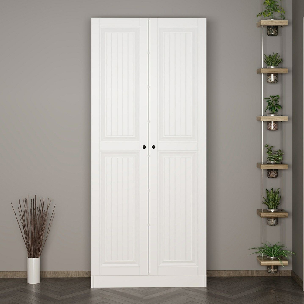 Nylor Wooden Hallway Storage Furniture with 2 Panel Doors in White