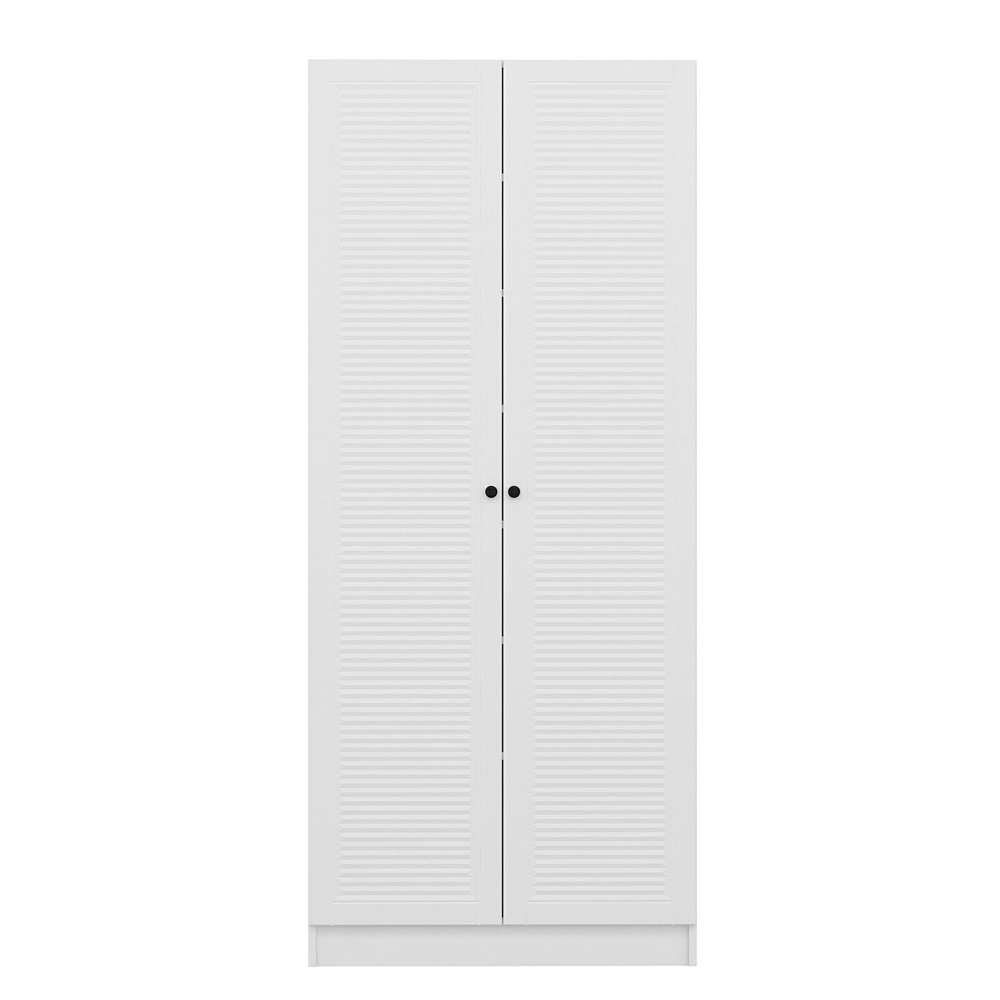 Nylor Wooden Hallway Storage Furniture with 2 Slatted Panel Doors in White