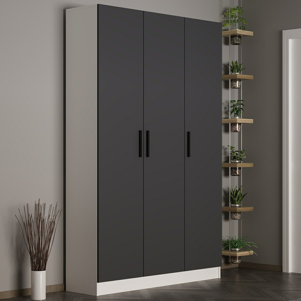 Nylor Wooden Hallway Storage Furniture with 3 Doors in Anthracite