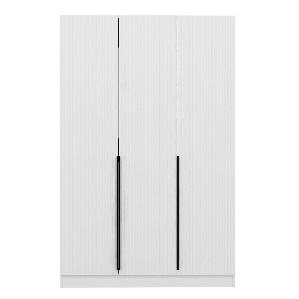 Nylor Wooden Hallway Storage Furniture with 3 Doors Fluted Panels in White