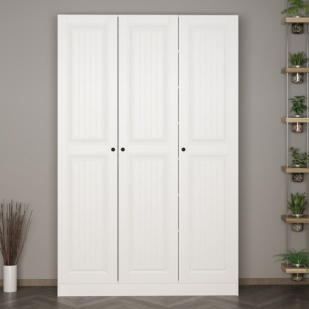 Nylor Wooden Hallway Storage Furniture with 3 Panel Doors in White
