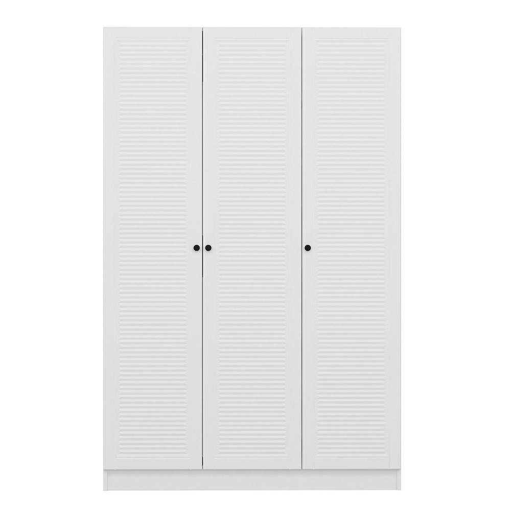 Nylor Wooden Hallway Storage Furniture with 3 Slatted Panel Doors in White