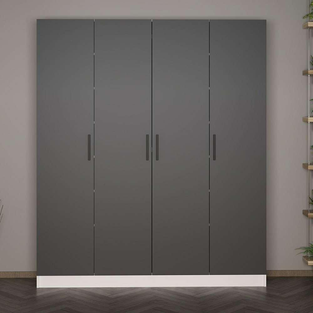 Nylor Wooden Hallway Storage Furniture with 4 Doors in Anthracite