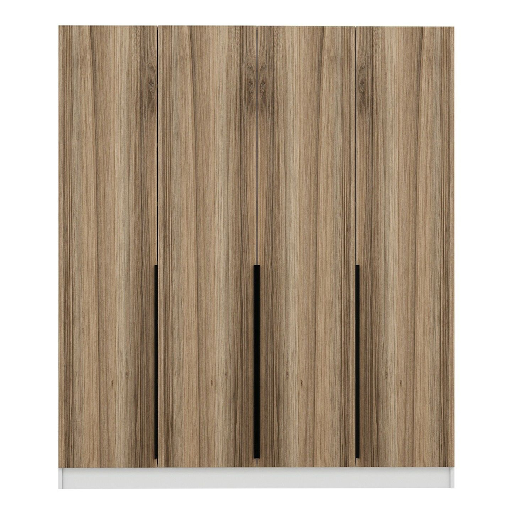 Nylor Wooden Hallway Storage Furniture with 4 Doors Fluted Panels in Walnut