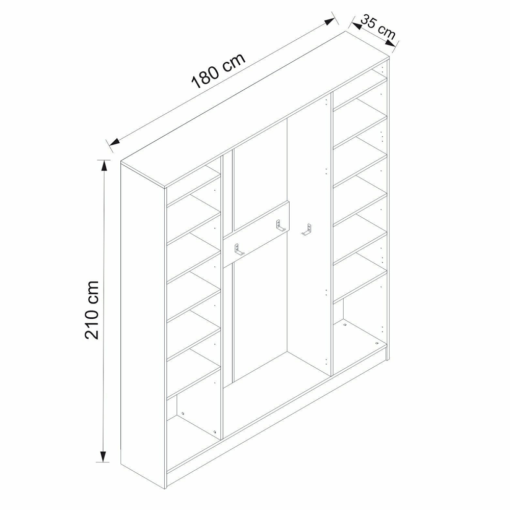 Nylor Wooden Hallway Storage Furniture with 4 Doors in White
