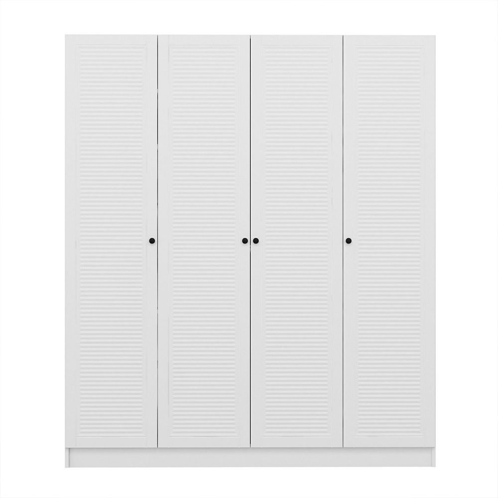 Nylor Wooden Hallway Storage Furniture with 4 Slatted Panel Doors in White