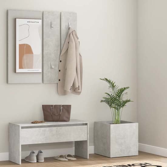 Read more about Nyon wooden hallway furniture set in concrete effect