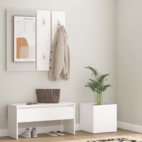 Read more about Nyon wooden hallway furniture set in white