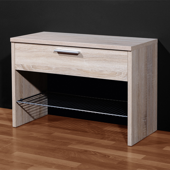 Maxima Shoe Rack In Canadian Oak With Drawer 13832