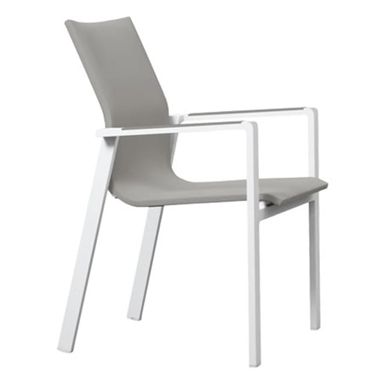 Product photograph of Oakhill Outdoor Textilene Sling Stacking Armchair In Stone from Furniture in Fashion