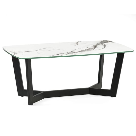 Oakley Glass Top Coffee Table In White Marble Effect