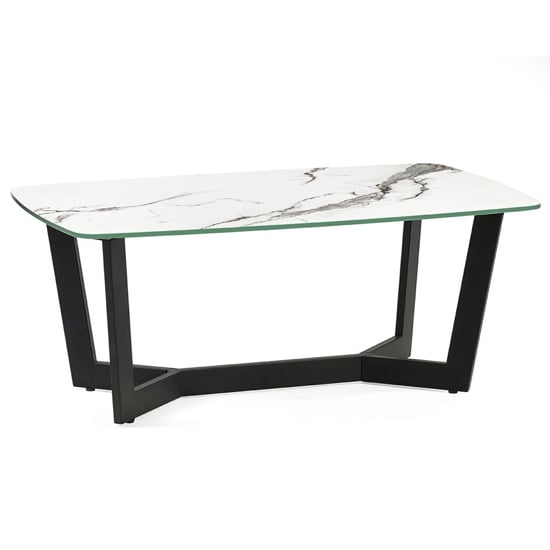 Product photograph of Oakley Glass Top Coffee Table In White Marble Effect from Furniture in Fashion