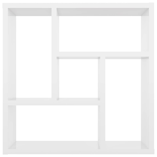 Oakley High Gloss Wall Shelf With 5 Compartments In White_3