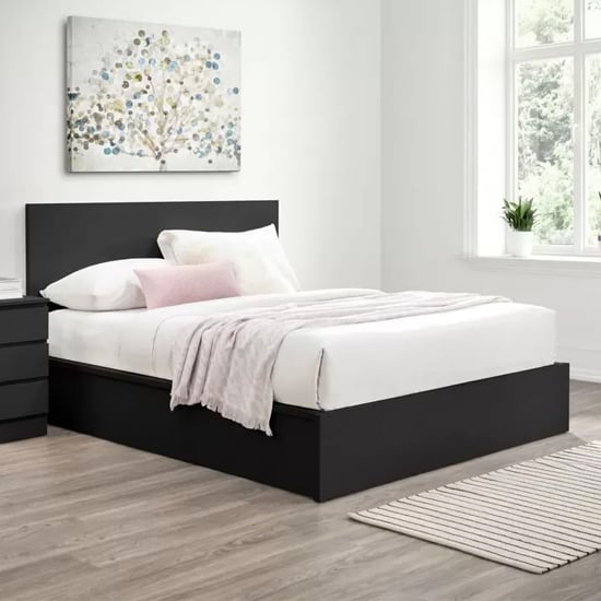 Read more about Oakley ottoman wooden double bed in black