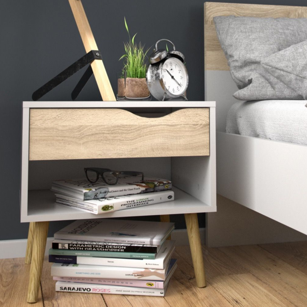 Oakley Wooden 3 Piece Bedroom Furniture Set In Oak White