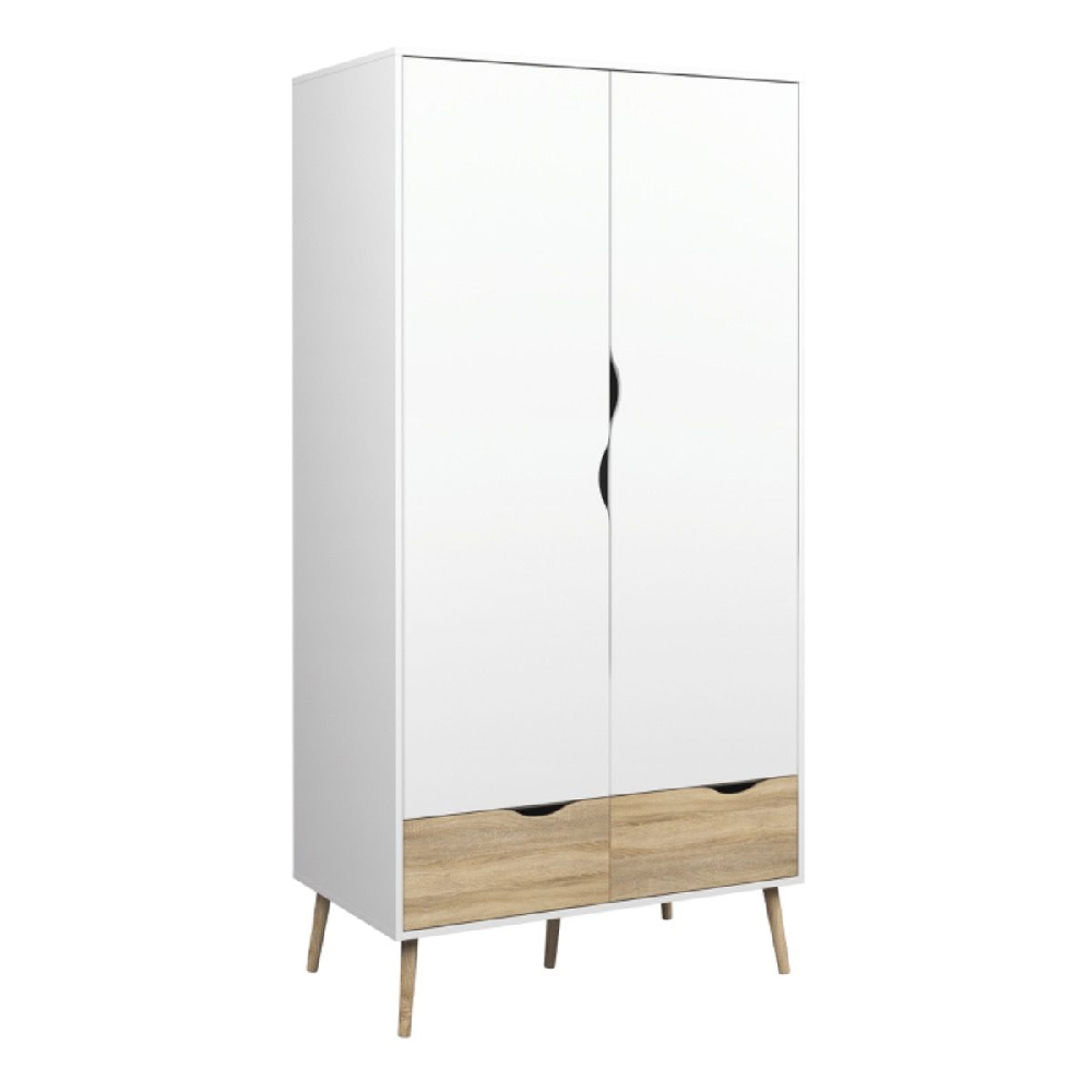Oakley Wooden 3 Piece Bedroom Furniture Set In Oak White