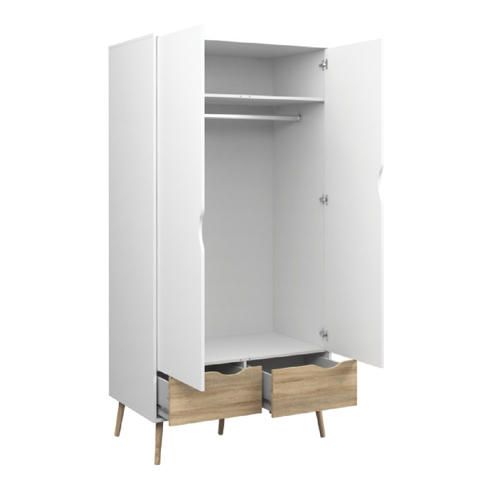 Oakley Wooden 3 Piece Bedroom Furniture Set In Oak White