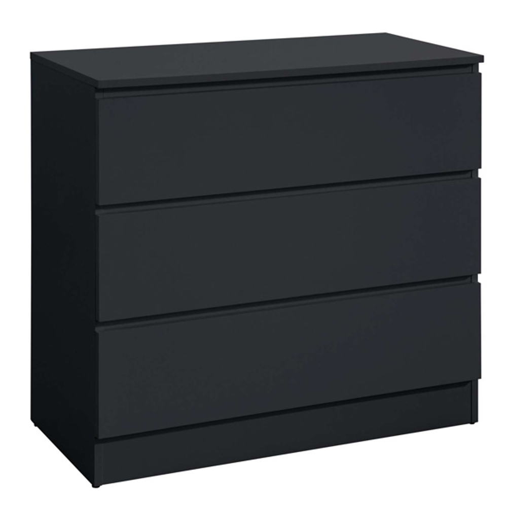 Oakley Wooden Chest Of 3 Drawers In Black