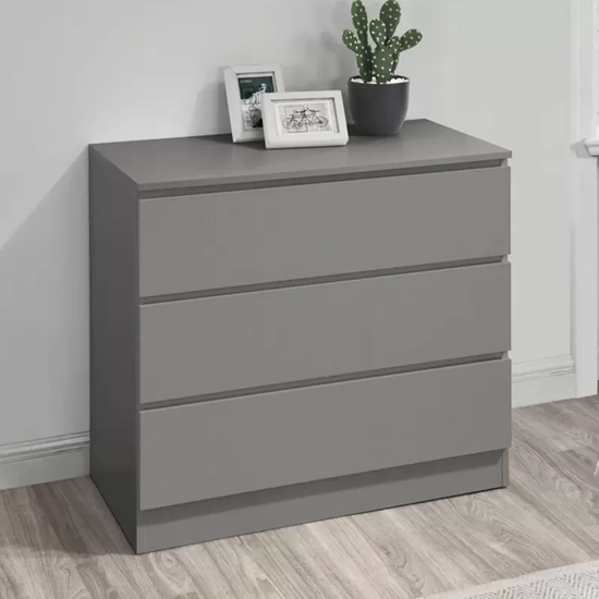 Read more about Oakley wooden chest of 3 drawers in grey