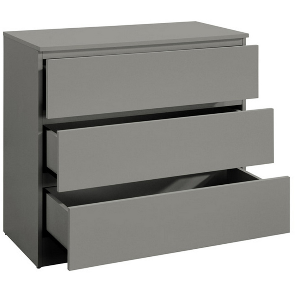 Oakley Wooden Chest Of 3 Drawers In Grey